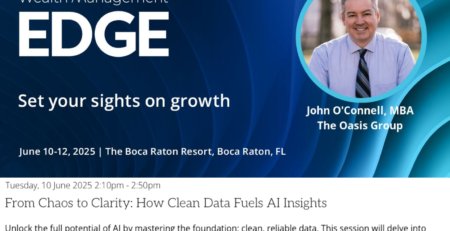 John O'Connell speaking at Wealth Management Edge conference