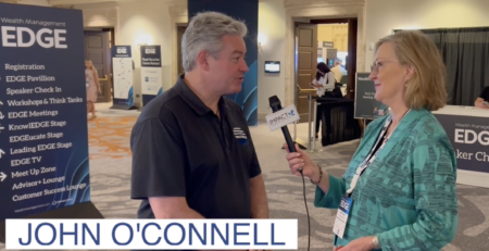 John O'Connell being interviewed wealthmanagement edge conference