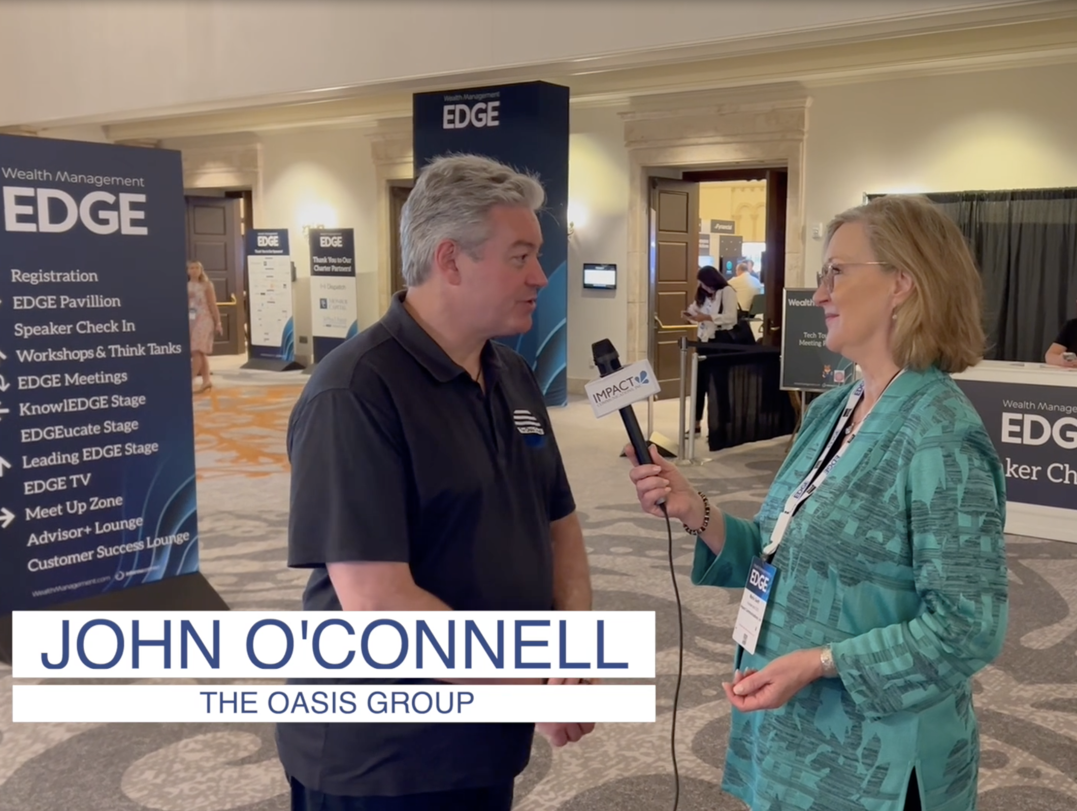 John O'Connell being interviewed wealthmanagement edge conference