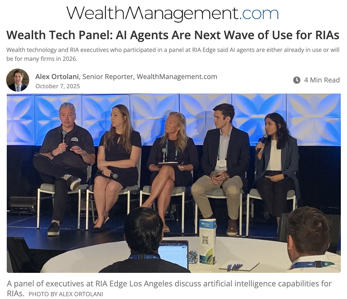 Wealth Tech Panel at RIA Edge Los Angeles: AI Agents Are Next Wave of Use for RIAs