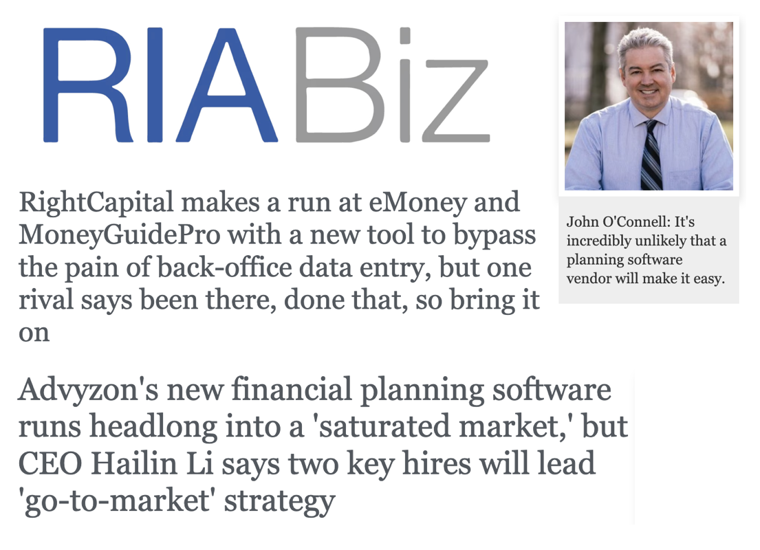 RIABiz RightCaptital makes a run at eMoney and MoneyGuidePro with a new tool to bypass the pain of back-office data entry.