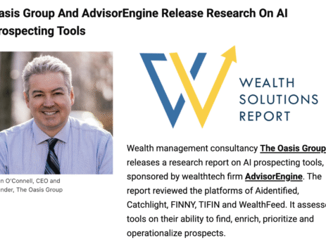 Oasis Group Featured in Wealth Solutions Report Wealthtech Roundup