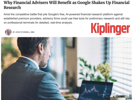 John O'Connell Published in Kiplinger: Why Financial Advisers Will Benefit as Google Shakes Up Financial Research