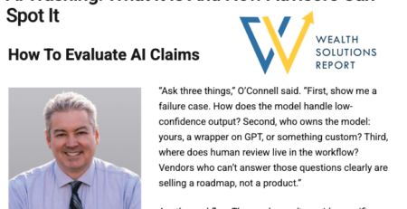 John O'Connell Featured in Wealth Solutions Report: AI Washing: What It Is And How Advisors Can Spot It